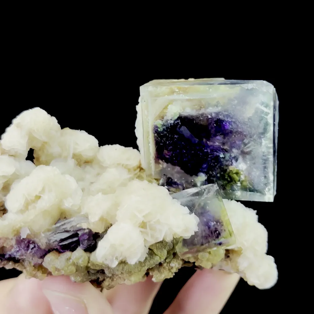 Natural Green Purple Phantom Fluorite and Calcite Mineral Specimen,High Quality Specimen,YINDU,INNER MONGOLIA,CHINA(99*66*43mm) - image 3