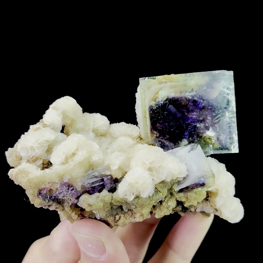 Natural Green Purple Phantom Fluorite and Calcite Mineral Specimen,High Quality Specimen,YINDU,INNER MONGOLIA,CHINA(99*66*43mm) - image 4