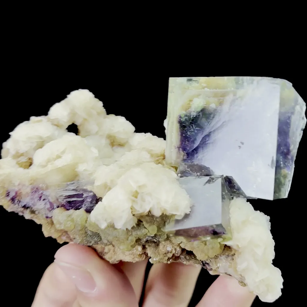 Natural Green Purple Phantom Fluorite and Calcite Mineral Specimen,High Quality Specimen,YINDU,INNER MONGOLIA,CHINA(99*66*43mm) - image 2