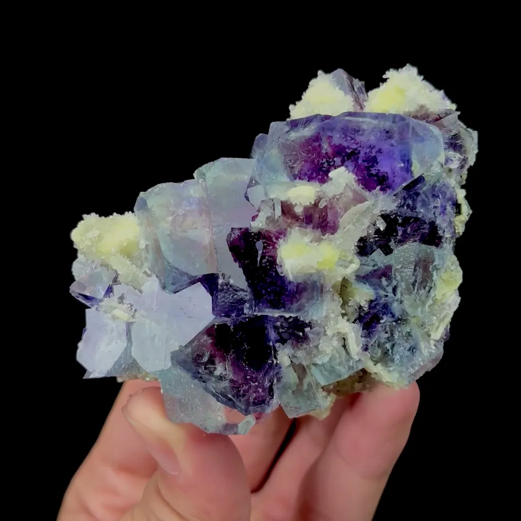 Natural Green Purple Phantom Fluorite and Mica Mineral Specimen,High Quality Specimen,YINDU,INNER MONGOLIA,CHINA(88*62*32mm) image