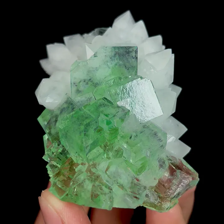 Natural Green Purple Phantom Fluorite and Quartz Cluster, Mineral Specimen:Zhejiang,China (50*70*30MM) - image 4