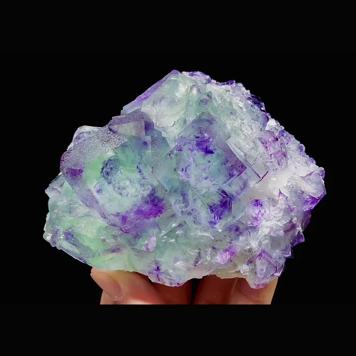 Natural Green Purple Phantom Fluorite comes from Zhejiang,China 105*80*40MM image
