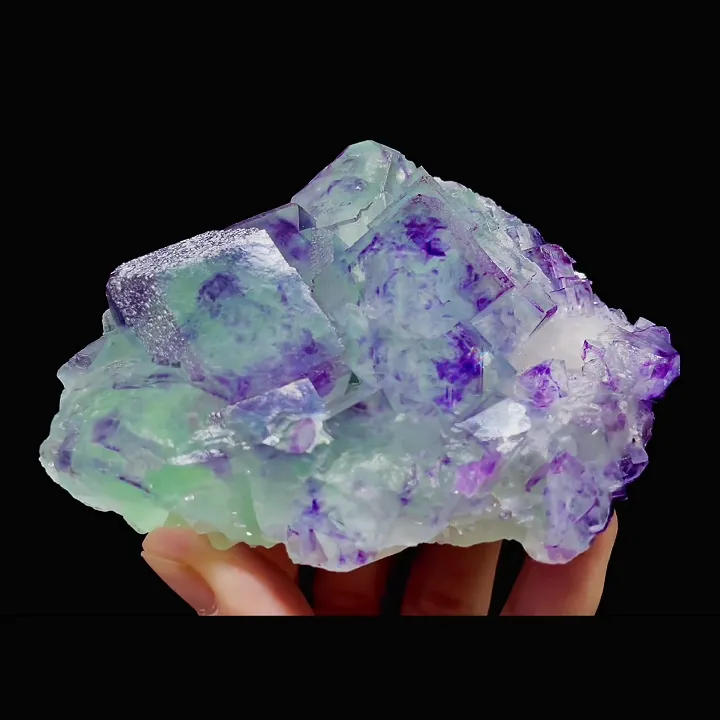 Natural Green Purple Phantom Fluorite comes from Zhejiang,China 105*80*40MM - image 2