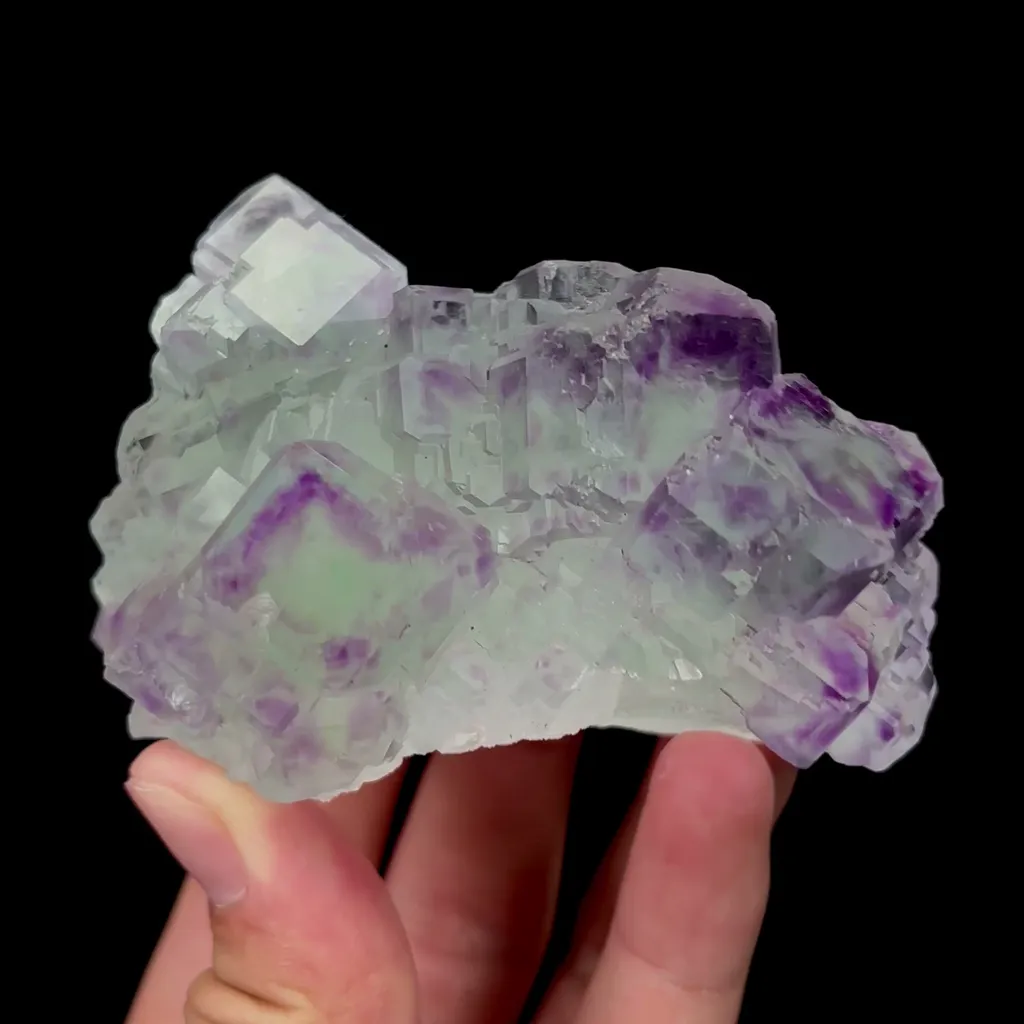 Natural Green Purple Phantom Fluorite comes from Zhejiang,China 80*55*45MM image