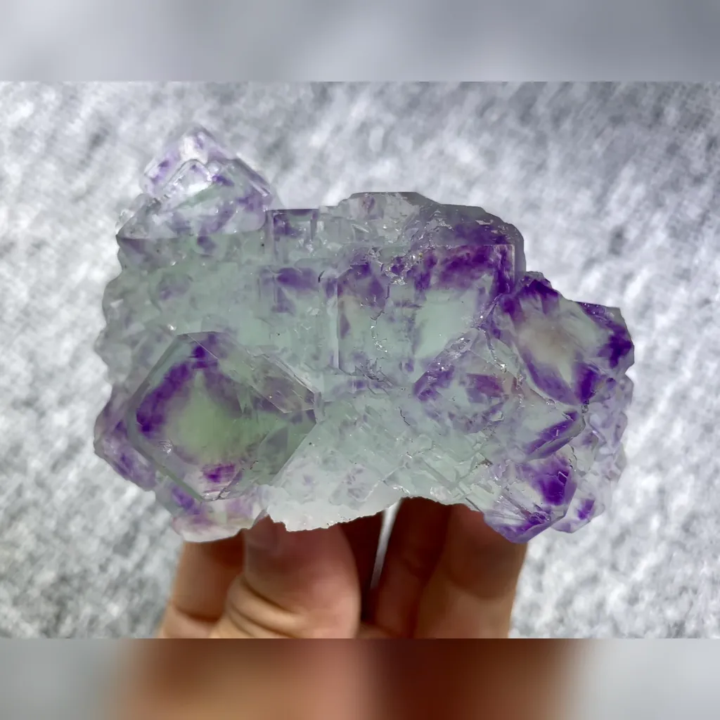 Natural Green Purple Phantom Fluorite comes from Zhejiang,China 80*55*45MM - image 4