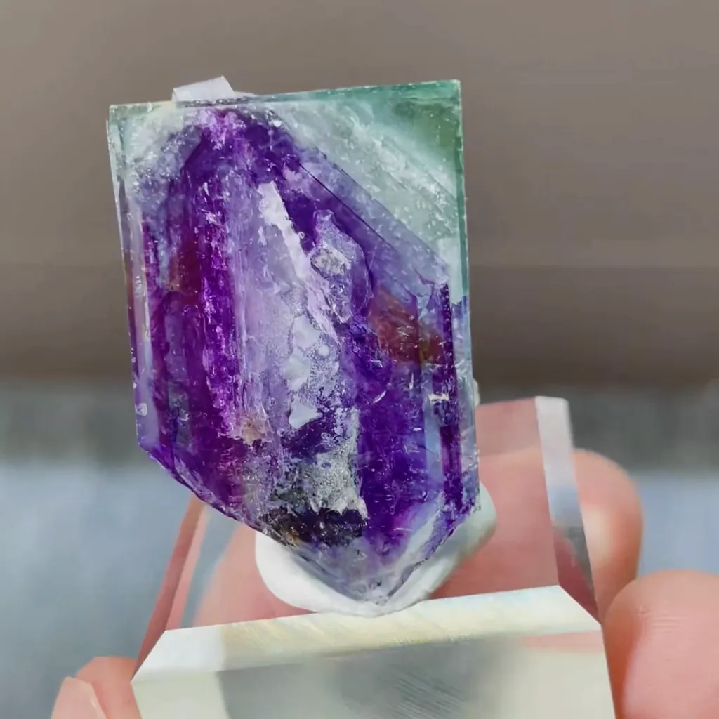 Natural Green Purple Phantom Fluorite Inner Mongolia,China 20*30*15MM - image 6