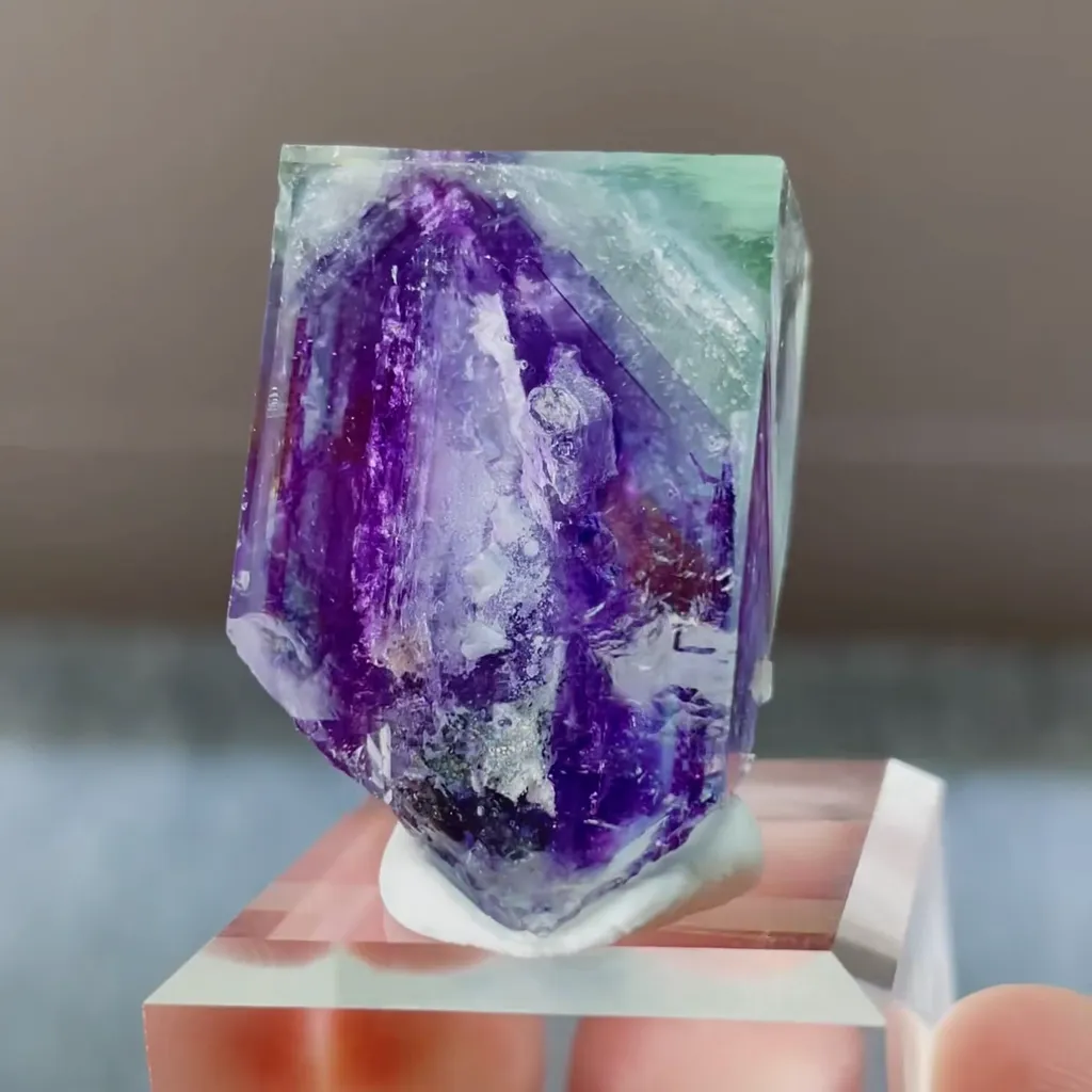 Natural Green Purple Phantom Fluorite Inner Mongolia,China 20*30*15MM - image 2
