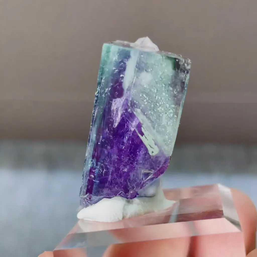 Natural Green Purple Phantom Fluorite Inner Mongolia,China 20*30*15MM - image 3