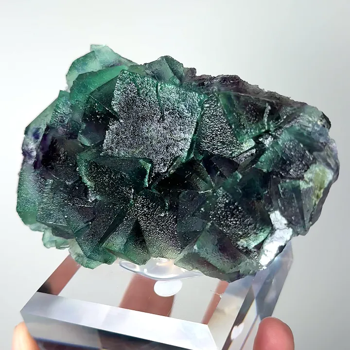 Natural Green Purple Phantom Fluorite, Mineral Specimen: Inner Mongolia,China (110*60*30MM) image