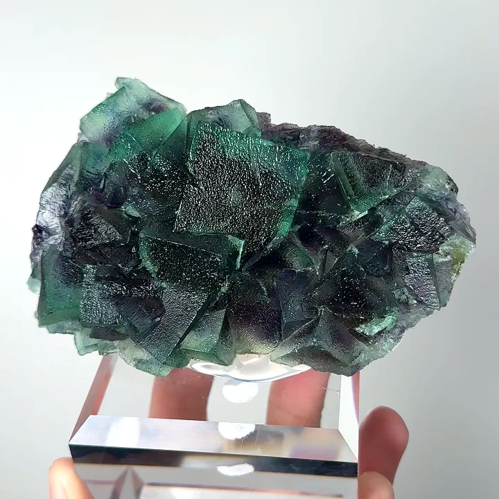 Natural Green Purple Phantom Fluorite, Mineral Specimen: Inner Mongolia,China (110*60*30MM) - image 4