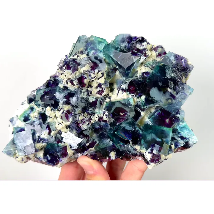 Natural Green Purple Phantom Fluorite, Mineral Specimen: Yindu,Inner Mongolia (160*110*65MM) - image 4