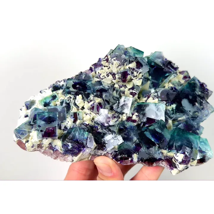 Natural Green Purple Phantom Fluorite, Mineral Specimen: Yindu,Inner Mongolia (160*110*65MM) - image 3