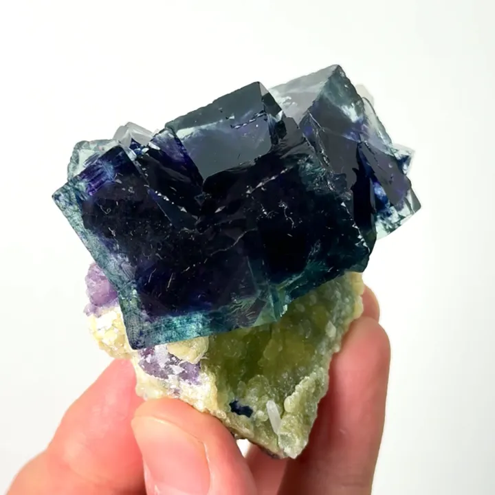 Natural Green Purple Phantom Fluorite, Mineral Specimen: Yindu,Inner Mongolia (60*55*35MM) - image 4
