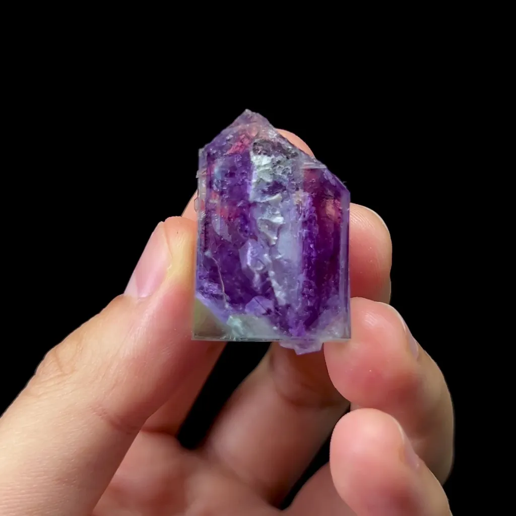Natural Green Purple Phantom Fluorite Mineral Specimen,High Quality Specimen,INNER MONGOLIA,CHINA(20*30*15mm) image