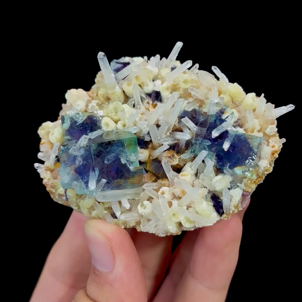 Natural Green Purple Phantom Fluorite Mineral Specimen,High Quality Specimen,YINDU,INNER MONGOLIA,CHINA(71*55*25mm) image
