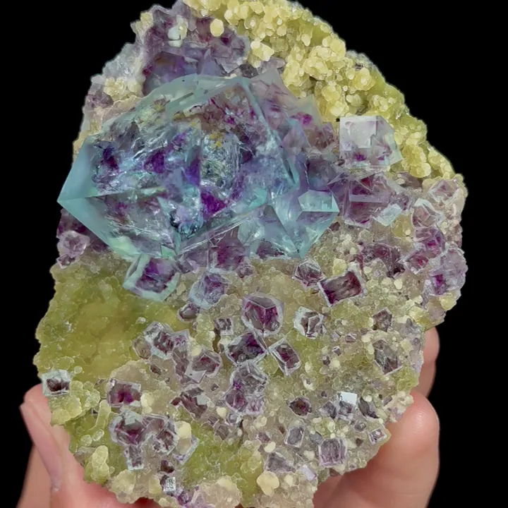 Natural Green Purple Phantom Fluorite, Mineral Specimen:Inner Mongolia,China (75*60*35MM) - image 4