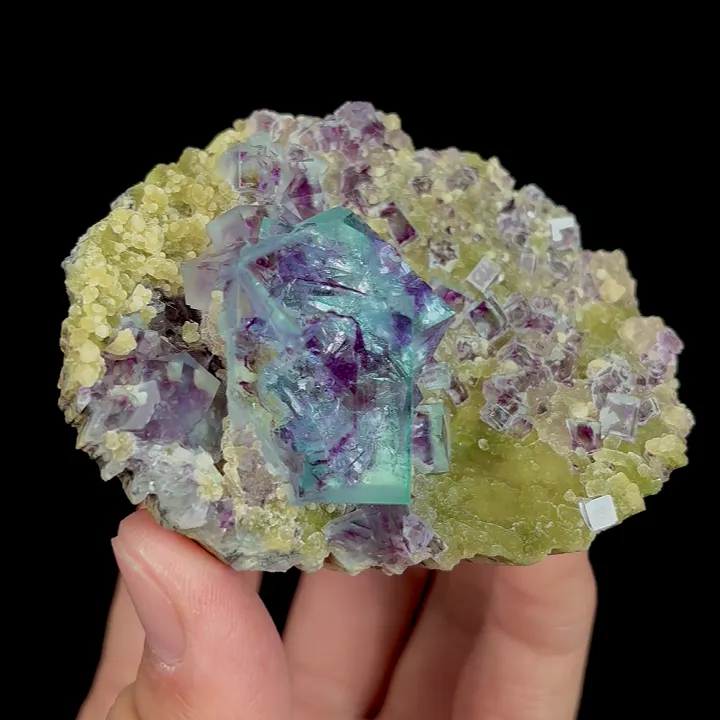 Natural Green Purple Phantom Fluorite, Mineral Specimen:Inner Mongolia,China (75*60*35MM) - image 2