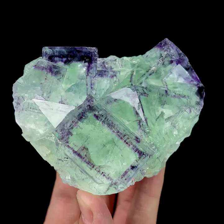 Natural Green Purple Phantom Fluorite, Mineral Specimen:Zhejiang,China (100*70*55MM) - image 4