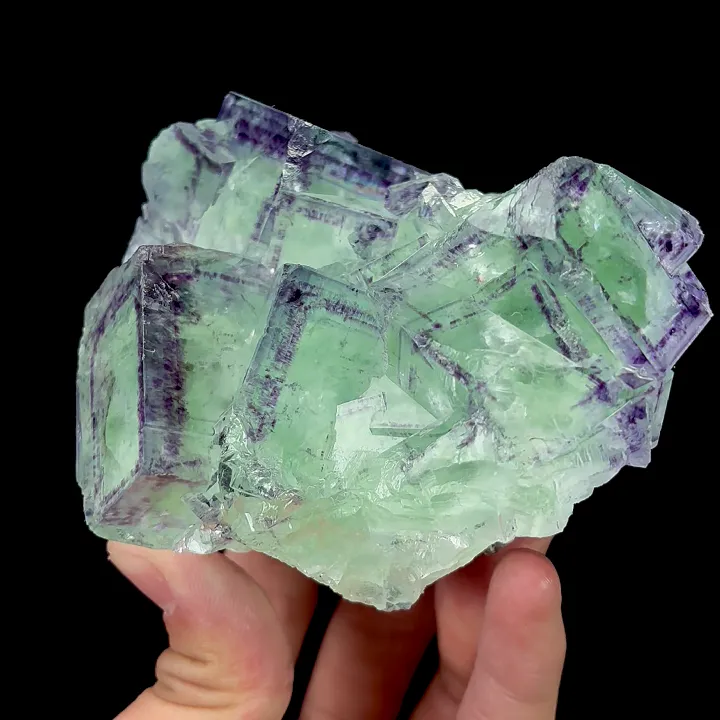 Natural Green Purple Phantom Fluorite, Mineral Specimen:Zhejiang,China (100*70*55MM) image