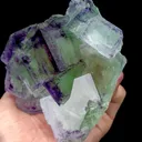 Natural Green Purple Phantom Fluorite, Mineral Specimen:Zhejiang,China (105*105*55MM) - image 3