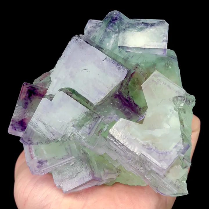Natural Green Purple Phantom Fluorite, Mineral Specimen:Zhejiang,China (105*105*55MM) - image 2