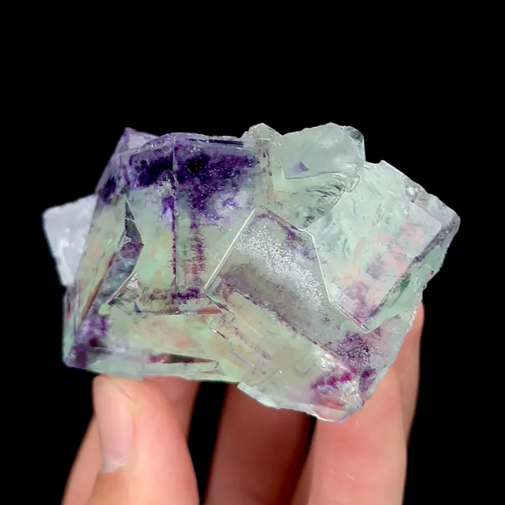 Natural Green Purple Phantom Fluorite, Mineral Specimen:Zhejiang,China (65*45*30MM) - image 4