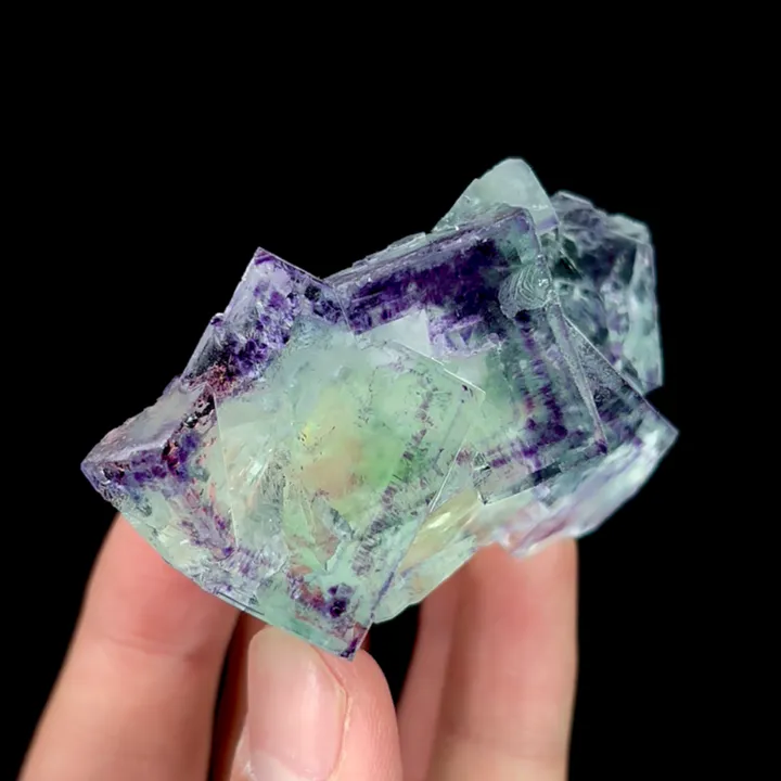 Natural Green Purple Phantom Fluorite, Mineral Specimen:Zhejiang,China (65*45*30MM) - image 2