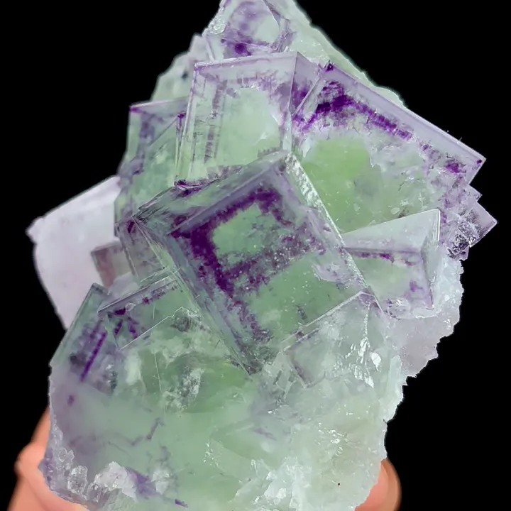 Natural Green Purple Phantom Fluorite, Mineral Specimen:Zhejiang,China (95*75*40MM) - image 4
