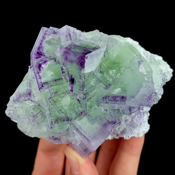 Natural Green Purple Phantom Fluorite, Mineral Specimen:Zhejiang,China (95*75*40MM) - image 2