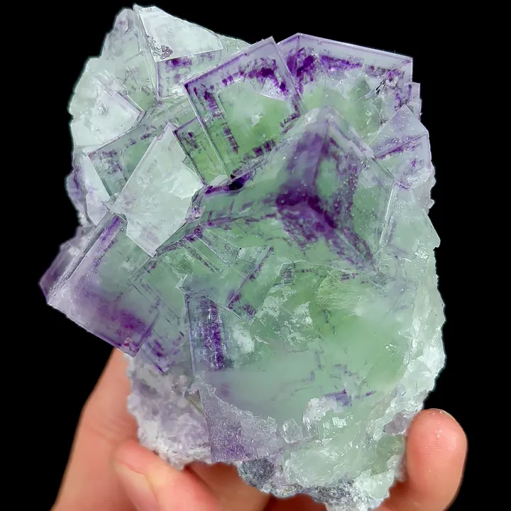 Natural Green Purple Phantom Fluorite, Mineral Specimen:Zhejiang,China (95*75*40MM) - image 3