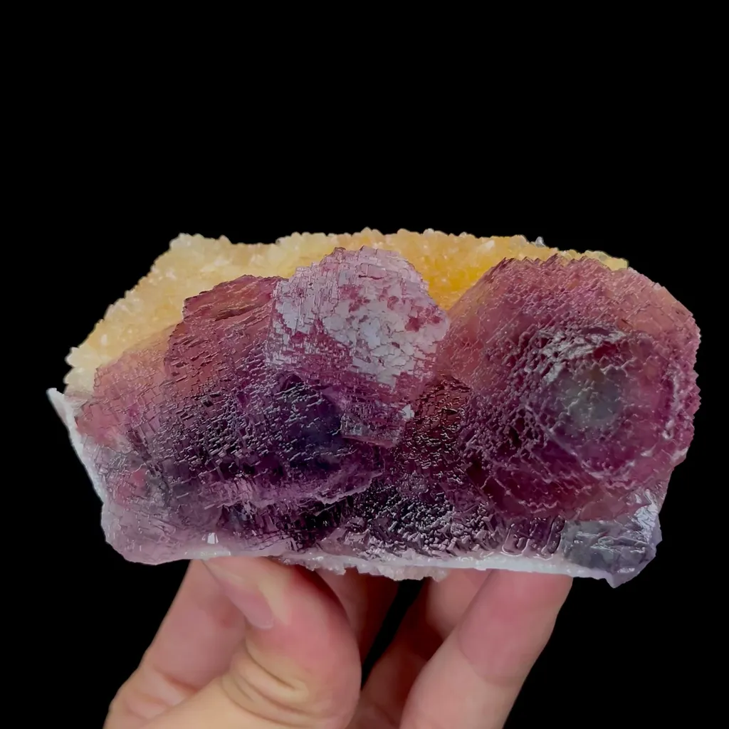Natural Green Purple Stepped Fluorite Mineral Specimen,High Quality Specimen,ZHEJIANG,CHINA(100*55*44mm) image
