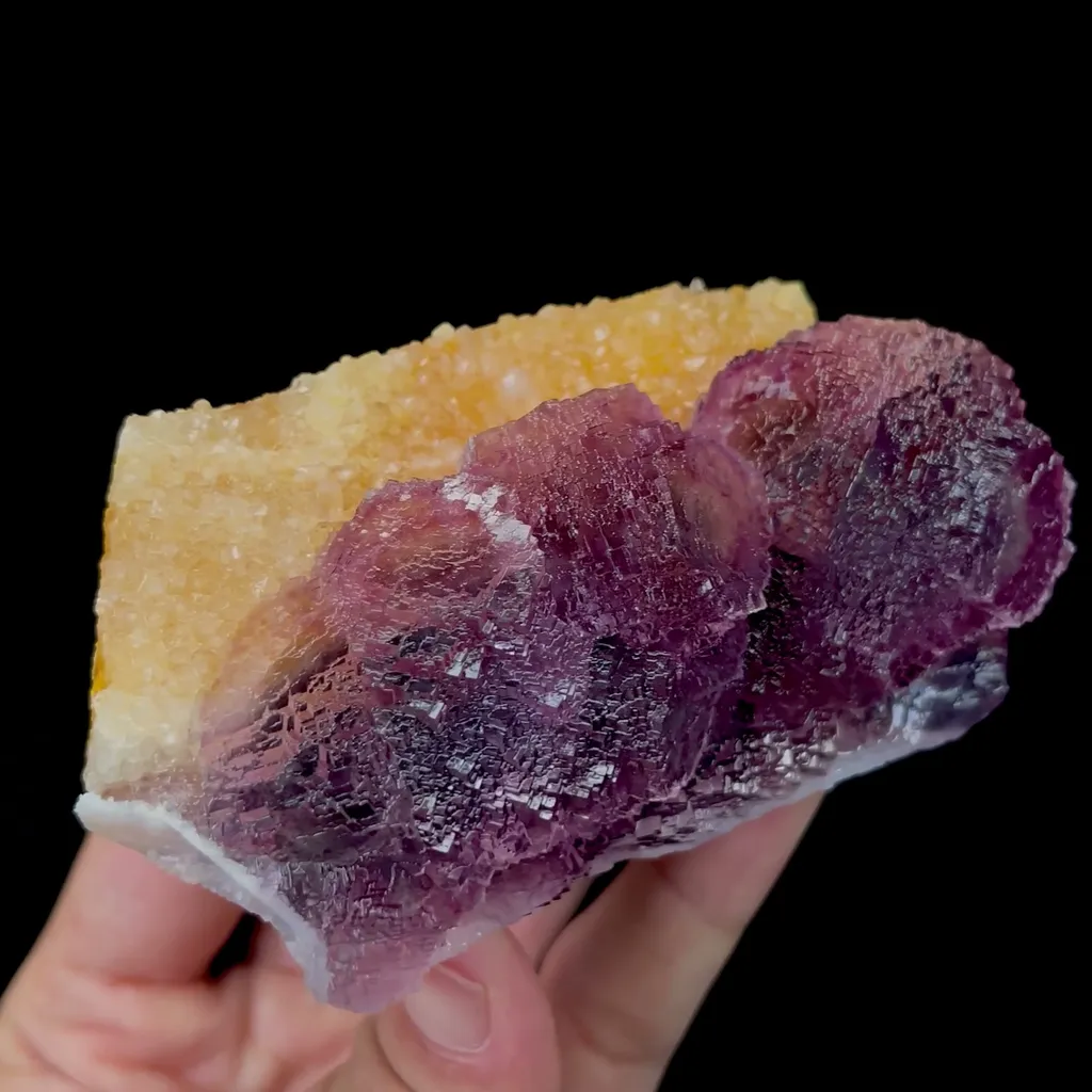 Natural Green Purple Stepped Fluorite Mineral Specimen,High Quality Specimen,ZHEJIANG,CHINA(100*55*44mm) - image 2