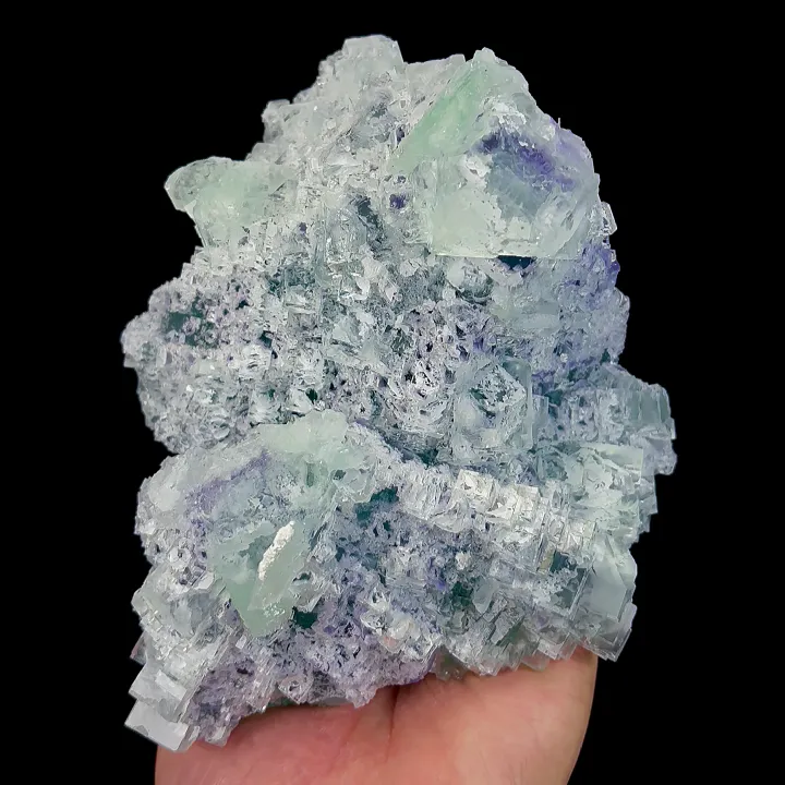 Natural Green Purple Stepped Fluorite Mineral Specimen,High Quality Specimen,ZHEJIANG,CHINA(170*127*80mm) - image 3