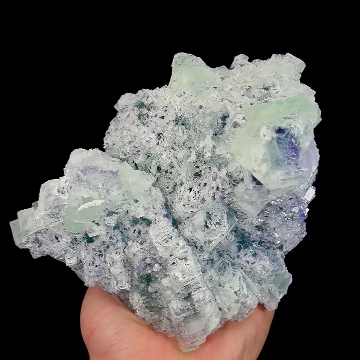 Natural Green Purple Stepped Fluorite Mineral Specimen,High Quality Specimen,ZHEJIANG,CHINA(170*127*80mm) image