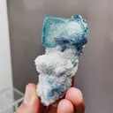Natural Green QR Code Fluorite and Quartz coexist comes from Fujian,China 27*30*80MM - image 4