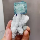 Natural Green QR Code Fluorite and Quartz coexist comes from Fujian,China 27*30*80MM - image 3