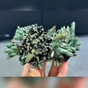 Natural Green Quartz and Hedenbergite symbiosis comes from Inner Mongolia,China 115*70*50MM - image 1
