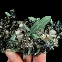 Natural Green Quartz Cluster and Hedenbergite, Mineral Specimen: Inner Mongolia,China (110*65MM) - image 2