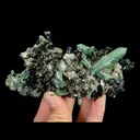 Natural Green Quartz Cluster and Hedenbergite, Mineral Specimen: Inner Mongolia,China (110*65MM) - image 5