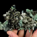 Natural Green Quartz Cluster and Hedenbergite, Mineral Specimen: Inner Mongolia,China (110*65MM) - image 4