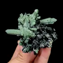 Natural Green Quartz Cluster and Hedenbergite, Mineral Specimen: Inner Mongolia,China (80*55*65MM) - image 1
