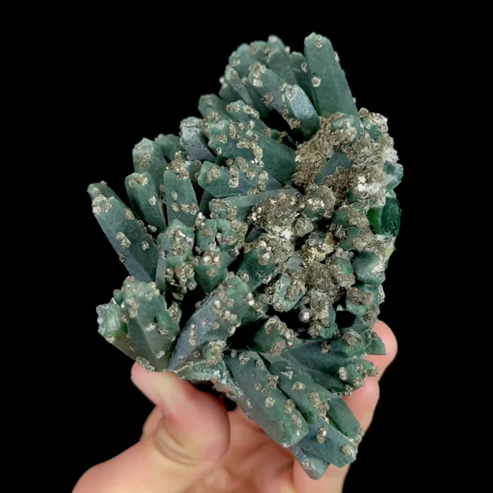 Natural Green Quartz Cluster and Pyrite, Mineral Specimen: Inner Mongolia,China (85*98*115MM) - image 2