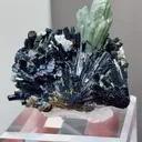 Natural Green Quartz Tower coexist with Wolframite comes from Inner Mongolia,China 45*30*45MM - image 4