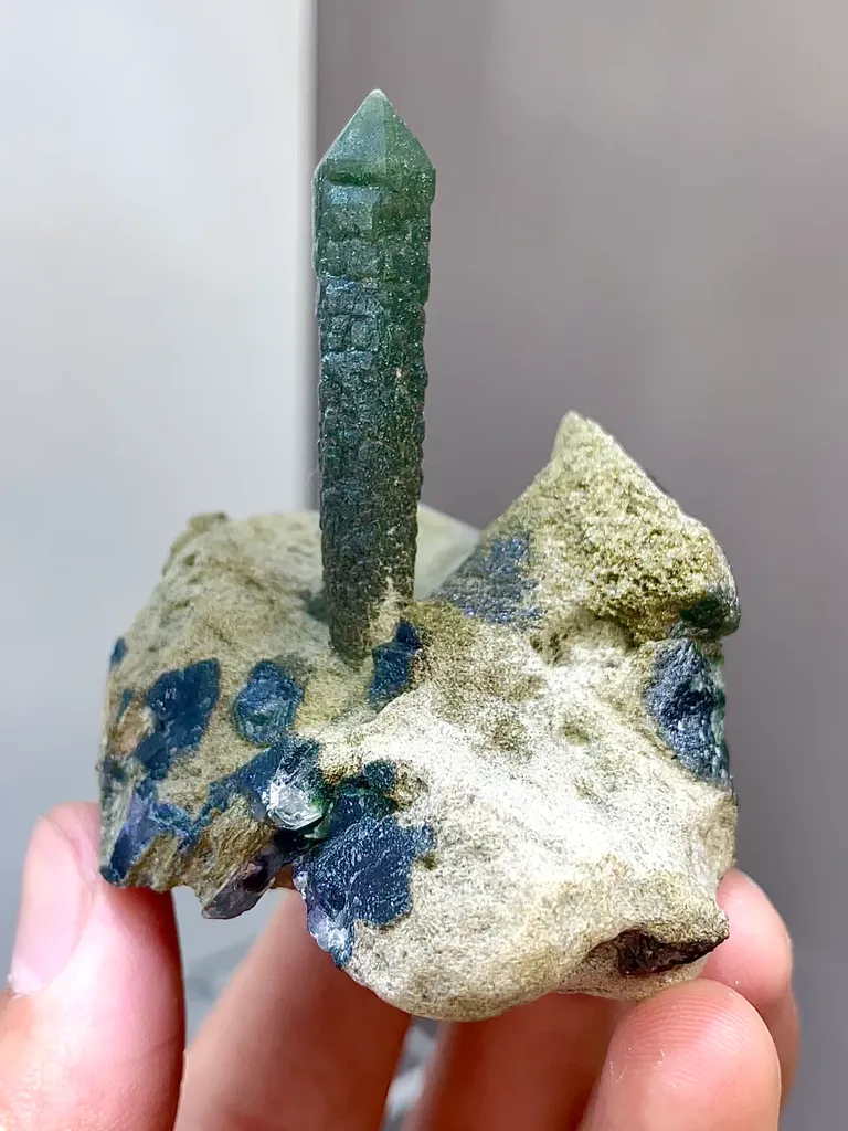 Natural Green Quartz Tower Point comes from Yindu,Nemenggu 55*50*60MM image
