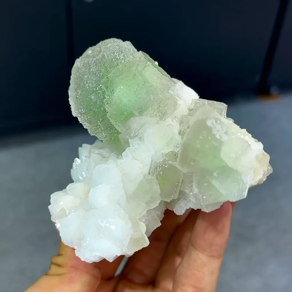 Natural Green Spherical Fluorite comes from Jiangxi,China 100*85*70MM - image 2