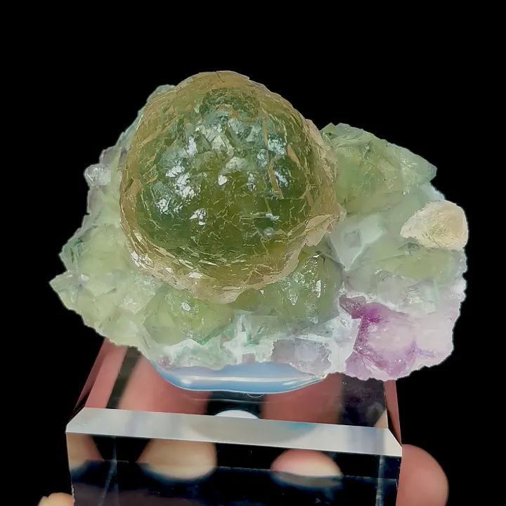 Natural Green Spherical Fluorite, Mineral Specimen:Zhejiang,China (65*65*40MM) - image 4