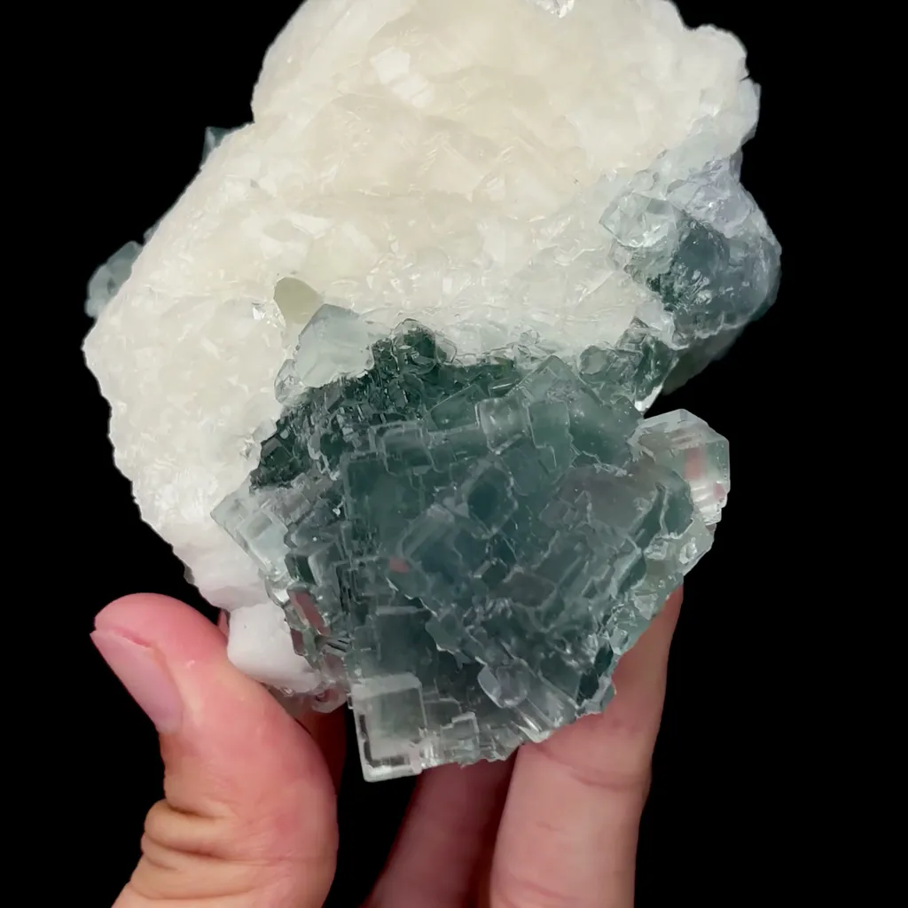 Natural Green Stepped Fluorite and Calcite Mineral Specimen,High Quality Specimen,XIANGHUALING,HUNAN,CHINA(90*83*72mm) - image 2