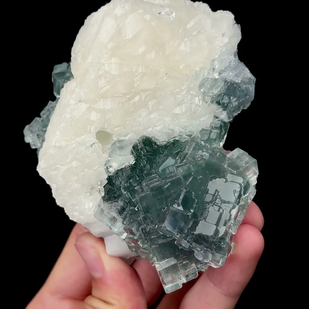 Natural Green Stepped Fluorite and Calcite Mineral Specimen,High Quality Specimen,XIANGHUALING,HUNAN,CHINA(90*83*72mm) - image 4