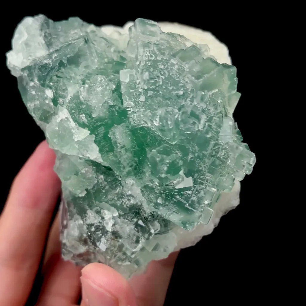 Natural Green Stepped Fluorite and Calcite Mineral Specimen,High Quality Specimen,XIANGHUALING,HUNAN,CHINA(90*83*72mm) - image 3