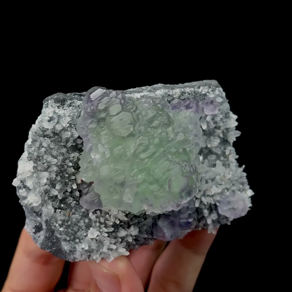 Natural Green Stepped Fluorite and Crystal Mineral Specimen,High Quality Specimen,FUJIAN,CHINA(80*50*43mm) - image 2